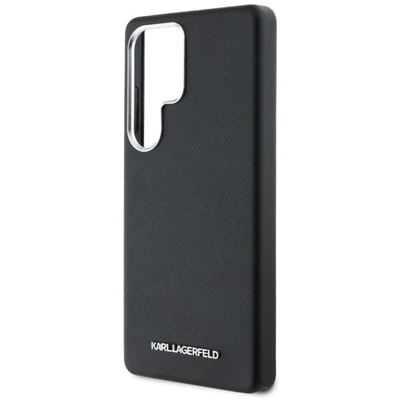 Karl Lagerfeld Saffiano Full Wrapped Elongated Metal Logo MagSafe - Etui do Samsung Galaxy S25 Ultra (czarny) (KLHMS25LPSAFWMCK)