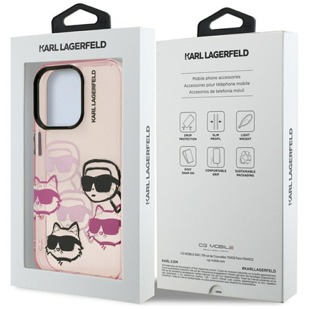 Karl Lagerfeld IML Multi K&C Head Pattern - Etui iPhone 16 Pro Max (różowy) (KLHCP16XHMCHKCP)