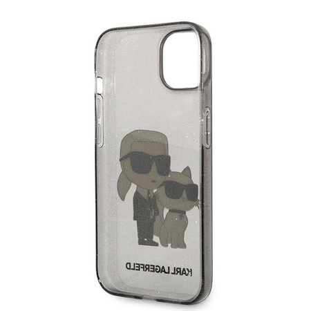 Karl Lagerfeld IML Glitter NFT Karl & Choupette - Etui iPhone 14 Plus (czarny) (KLHCP14MHNKCTGK)