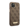 Guess 4G Logo Plate MagSafe - Etui iPhone 14 Plus (brązowy) (GUHMP14MU4GPRW)