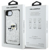 Karl Lagerfeld Fixed Glitter Karl & Choupette Heads Metal Pin - Etui do iPhone 16e (srebrny) (KLHCPSE4PFGKCPS)