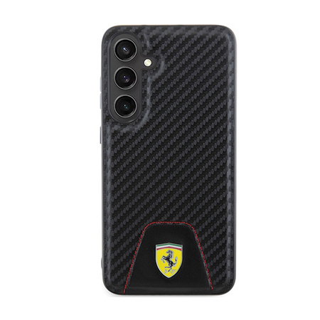 Ferrari Carbon Stitched Bottom - Etui Samsung Galaxy S24+ (czarny) (FEHCS24MN3PUK)