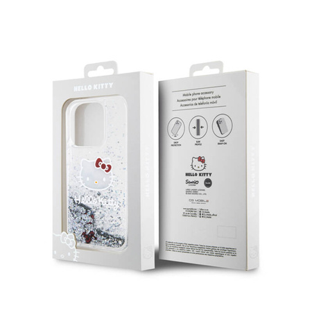Hello Kitty Liquid Glitter Charms Kitty Head - Etui iPhone 14 Pro (srebrny) (HKHCP14LLIKHET)
