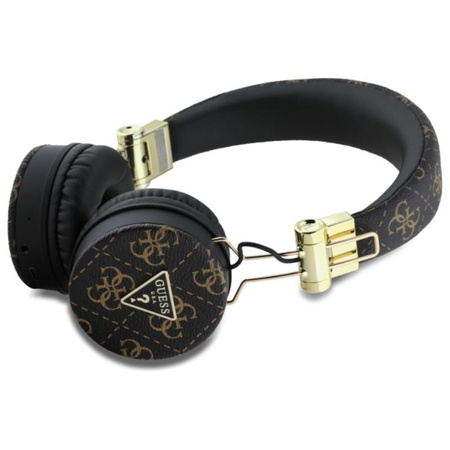 Guess 4G Triangle Round Shape - Bezprzewodowe słuchawki nauszne Bluetooth ENC (czarny) (GUBH70E4PTMK)