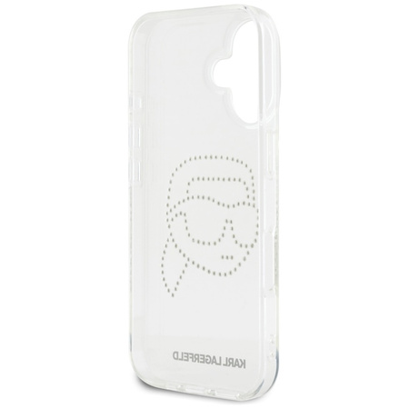 Karl Lagerfeld IML Rhinestones Karl Head - Etui do iPhone 16 (przezroczysty) (KLHCP16SHKHDCELT)