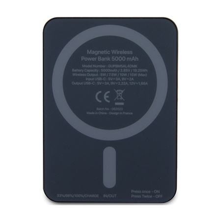 Karl Lagerfeld NFT Outline Ikonik MagSafe - Power Bank indukcyjny 5000 mAh 15W MagSafe (czarny) (KLPBM5KIOTTGK)
