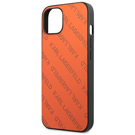 Karl Lagerfeld Perforated Allover - Etui iPhone 13 (pomarańczowy) (KLHCP13MPTLO)
