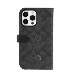 Coach Folio Signature C Case - Etui 2w1 z klapką iPhone 15 Pro (Charcoal) (CH052704)