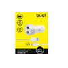 Budi - Ładowarka samochodowa 2x USB, 24W + kabel Lightning 1,2 m (Biały) (BD622LW)