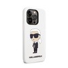 Karl Lagerfeld Silicone NFT Ikonik - Etui iPhone 14 Pro (biały) (KLHCP14LSNIKBCH)