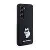 Karl Lagerfeld Silicone Choupette Metal Pin - Etui Samsung Galaxy S24 (czarny) (KLHCS24SSMHCNPK)
