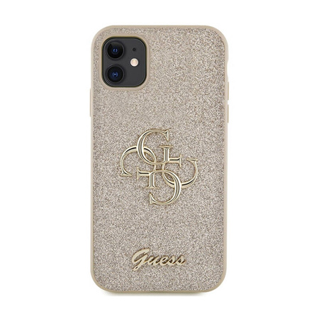 Guess Glitter Script Big 4G - Etui iPhone 11 (złoty) (GUHCN61HG4SGD)
