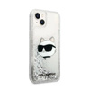 Karl Lagerfeld Liquid Glitter NFT Choupette Head - Etui iPhone 14 Plus (srebrny) (KLHCP14MLNCHCS)