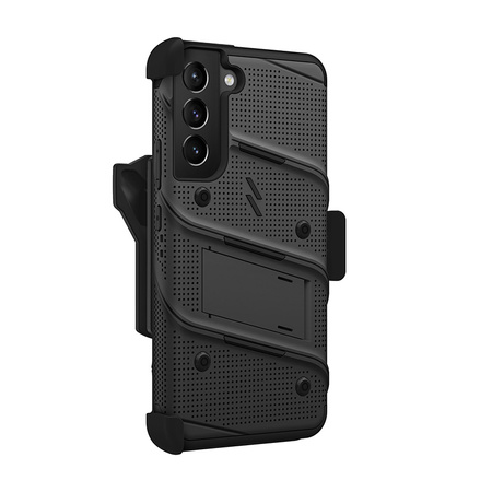 ZIZO BOLT Series - Pancerne etui Samsung Galaxy S22+ ze szkłem 9H na ekran + uchwyt z podstawką (czarny) (BOLT-SAMGS22PL-BKBK)