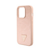 Guess Croco Triangle Metal Logo - Etui iPhone 15 Pro (różowy) (GUHCP15LPCRTHCP)