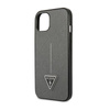 Guess Saffiano Triangle Logo Case – Etui iPhone 14 Plus (srebrny) (GUHCP14MPSATLG)