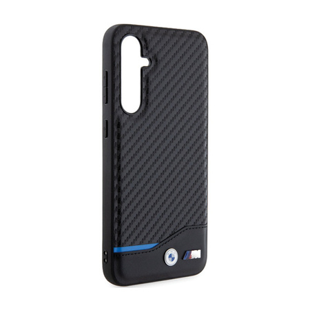 BMW Leather Carbon Blue Line - Etui Samsung Galaxy S23 FE (czarny) (BMHCS23FE22NBCK)