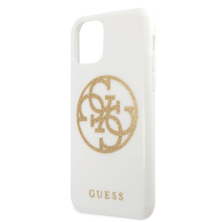Guess Circle Glitter 4G - Etui iPhone 11 Pro Max (biały) (GUHCN65TPUWHGLG)