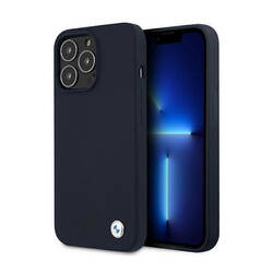 BMW Silicone Signature Logo - Etui iPhone 13 Pro Max (granatowy) (BMHCP13XSILNA)