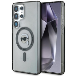 Karl Lagerfeld Button Karl Head Printed Logo MagSafe - Etui Samsung Galaxy S25 Ultra (czarny) (KLHMS25LHLSKIK)