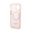 Guess Gold Outline Translucent MagSafe - Etui iPhone 14 Plus (różowy) (GUHMP14MHTCMP)