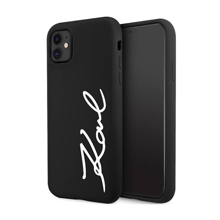 Karl Lagerfeld Silicone Signature - Etui iPhone 11 (Czarny) (KLHCN61SKSVGK)