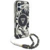 Guess Palm Trees Triangle Pearl Strap MagSafe - Etui do iPhone 16 (czarny) (GUHMP16SHPCTPLSK)
