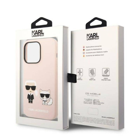 Karl Lagerfeld Liquid Silicone Karl & Choupette MagSafe - Etui iPhone 14 Pro Max (różowy) (KLHMP14XSSKCI)