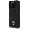 Guess Grained Hot Stamp Peony Triangle Logo MagSafe - Etui do iPhone 16 Pro (czarny) (GUHMP16LPGBTMK)