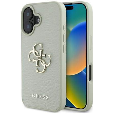 Guess Grained Big 4G Logo Small Classic Logo - Etui do iPhone 16 (zielony) (GUHCP16SPGT4MBN)