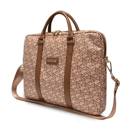 Guess GCube Stripes Computer Bag - Torba na notebooka 16” (Brązowy) (GUCB15HGCFSEW)