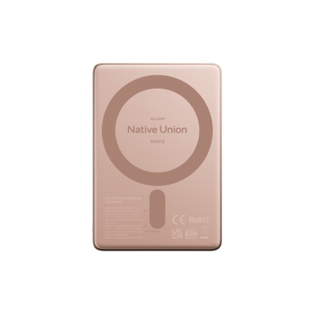 Native Union Active Power Bank - magnetyczny powerbank 5000 mAh kompatybilny z MagSafe i Qi2, kabel USB-C - USB-C 15 cm w zestawie (apricot) (ACTPB-5KMS-APR)