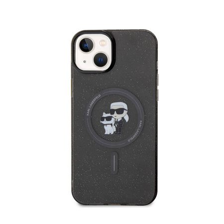 Karl Lagerfeld Karl & Choupette Glitter Magsafe - Etui iPhone 15 (czarny) (KLHMP15SHGKCNOK)