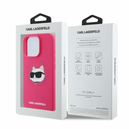 Karl Lagerfeld Silicone Choupette Head Print MagSafe - Etui iPhone 16 Pro Max (fuksja) (KLHMP16XSCHPPLF)