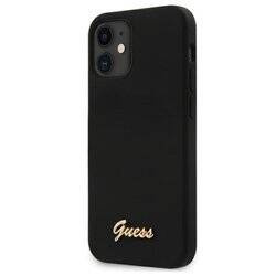 Guess Silicone Script - Etui iPhone 12 mini (czarny) (GUHCP12SLSLMGBK)