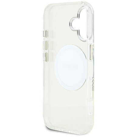 Guess IML Metal Colored Circle Classic Logo MagSafe - Etui do iPhone 16 (biały) (GUHMP16SHTDRCEDH)