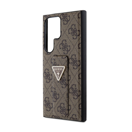 Guess Grip Stand 4G Triangle Strass Logo - Etui Samsung Galaxy S24 Ultra (brązowy) (GUHCS24LPGS4TDW)