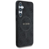 Guess Leather 4G Colored Ring Classic Logo MagSafe - Etui do Samsung Galaxy S25 (czarny) (GUHMS25SG4GFRK)