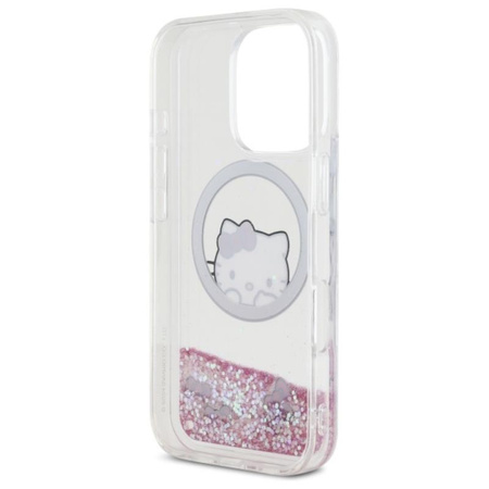 Hello Kitty Liquid Glitter Sweet Kitty Bows MagSafe - Etui iPhone 16 Pro Max (biały) (HKHMP16XLSWKH)