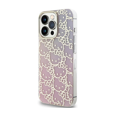 Hello Kitty IML Gradient Electrop Crowded Kitty Head - Etui iPhone 13 Pro (różowy) (HKHCP13LHCHPEP)
