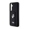Karl Lagerfeld Gripstand Saffiano Karl & Choupette Pins - Etui Samsung Galaxy S24 (czarny) (KLHCS24SGSAKCPK)