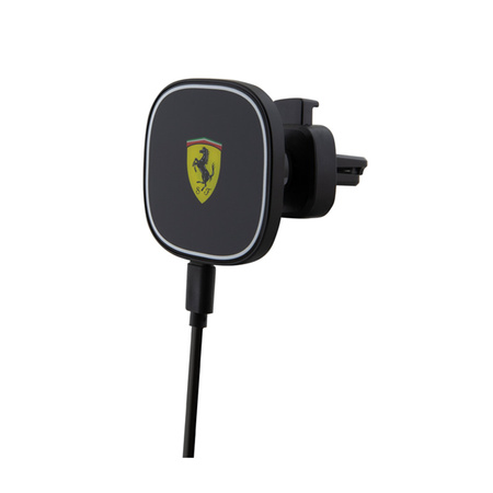 Ferrari MagSafe Collection - Magnetyczny uchwyt samochodowy z ładowaniem bezprzewodowym 15W (czarny) (FECHMGLK)