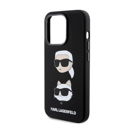 Karl Lagerfeld Silicone Karl & Choupette Heads - Etui iPhone 15 Pro (czarny) (KLHCP15LSDHKCNK)