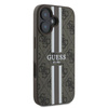 Guess 4G Printed Stripes MagSafe - Etui iPhone 16 Plus (brązowy) (GUHMP16MP4RPSW)