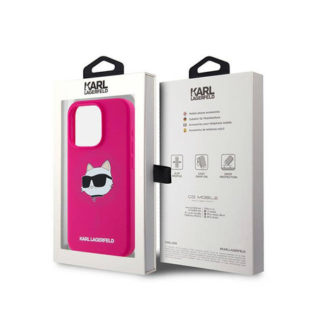 Karl Lagerfeld Silicone Choupette Head MagSafe - Etui iPhone 15 Pro Max (różowy) (KLHMP15XSCHPPLF)
