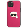 Karl Lagerfeld PU Leather Karl's Head Metal - Etui iPhone 13 mini (różowy) (KLHCP13SPKMP)