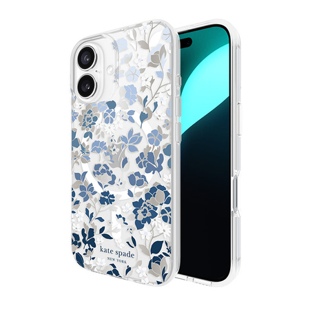 Kate Spade New York Protective Gems MagSafe - Etui iPhone 16 (Flowerbed Blue) (KS054338)