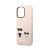 Karl Lagerfeld Liquid Silicone Karl & Choupette MagSafe - Etui iPhone 14 Pro (różowy) (KLHMP14LSSKCI)