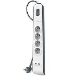 Belkin listwa antyprzepięciowa, 4 gniazda 2m, 2 x USB 2.4A (BSV401CA2M)
