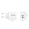 Crong Ultra Compact GaN - Ładowarka sieciowa 2x USB-C 35W PD 3.0 z PPS (biały) (CRG-GNCC35-WHI)